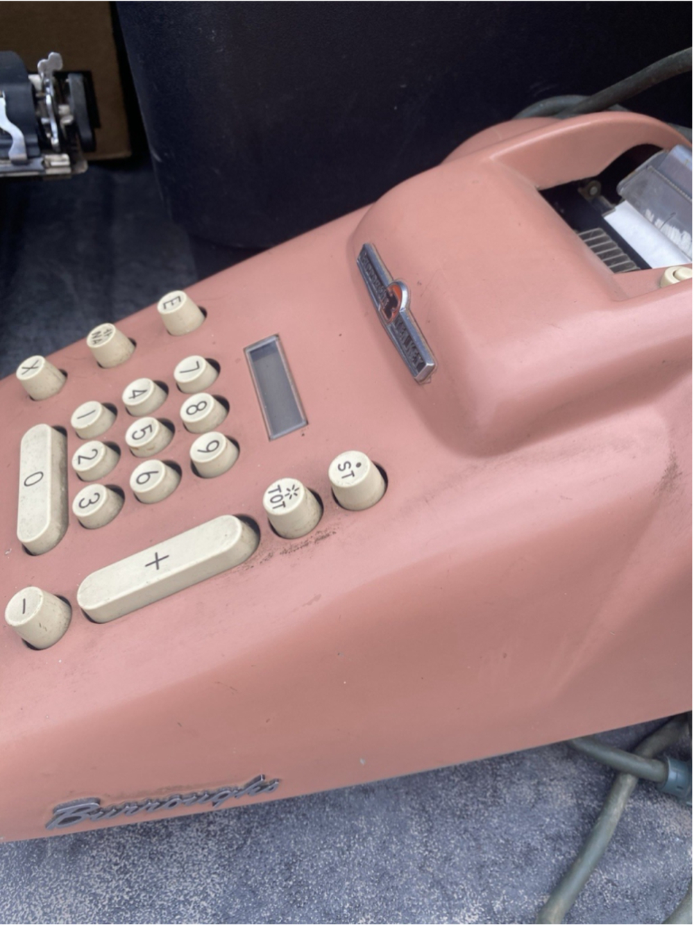Vintage 1950s Rare Pink Burroughs Adding Machine J-Series Style J 211. FOR PARTS